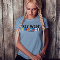 Key West Florida Nautical Flags T-Shirt, Adult Unisex 100% Cotton, S-2X