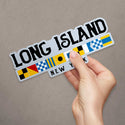 Long Island New York Nautical Flag Large Vinyl Bumper Sticker