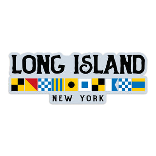 Long Island New York Nautical Flag Large Vinyl Bumper Sticker