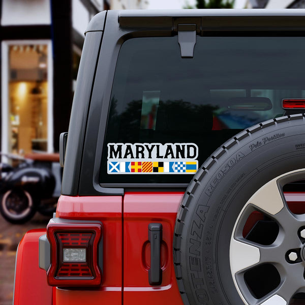 Maryland Nautical Flag Large Vinyl Bumper Sticker