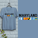 Maryland Nautical Flags T-Shirt, Adult Unisex 100% Cotton, S-2X