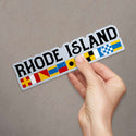 Rhode Island Nautical Flag Large Vinyl Bumper Sticker