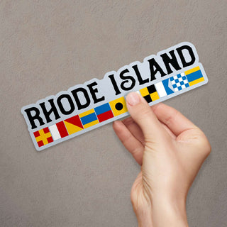 Rhode Island Nautical Flag Large Vinyl Bumper Sticker