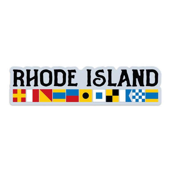 Rhode Island Nautical Flag Large Vinyl Bumper Sticker