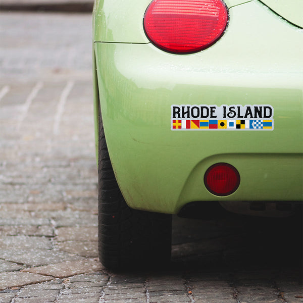 Rhode Island Nautical Flag Large Vinyl Bumper Sticker