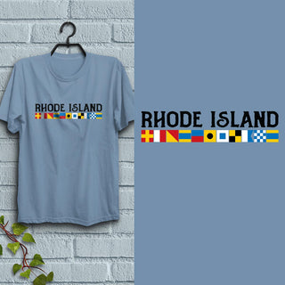 Rhode Island Nautical Flags T-Shirt, Adult Unisex 100% Cotton, S-2X