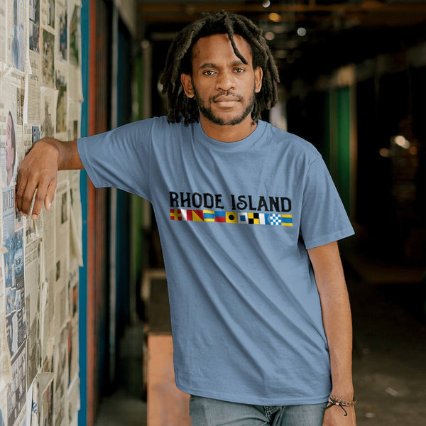 Rhode Island Nautical Flags T-Shirt, Adult Unisex 100% Cotton, S-2X