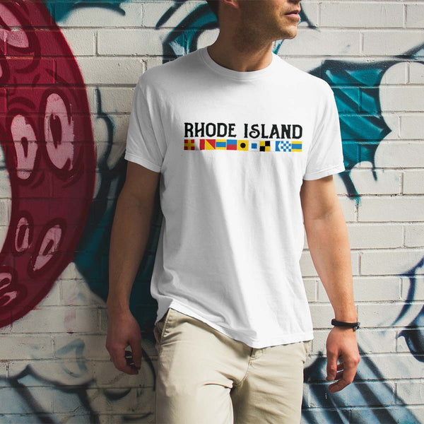 Rhode Island Nautical Flags T-Shirt, Adult Unisex 100% Cotton, S-2X