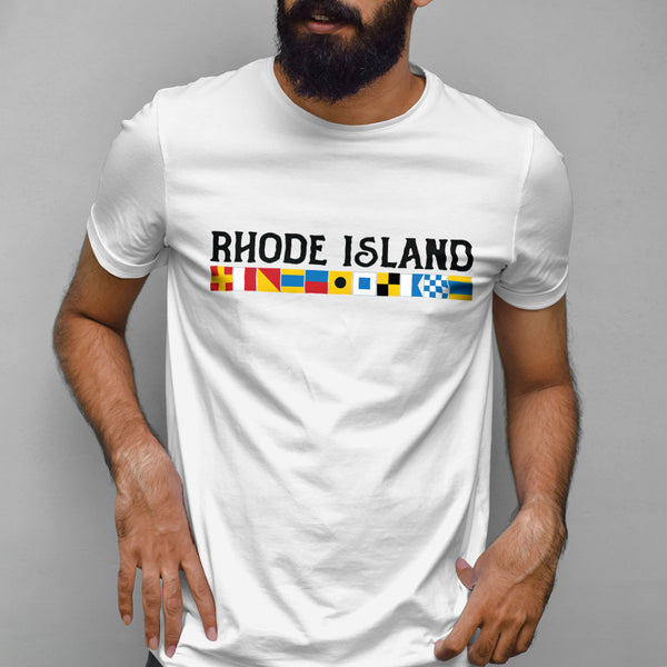 Rhode Island Nautical Flags T-Shirt, Adult Unisex 100% Cotton, S-2X