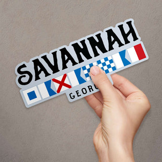 Savannah Georgia Nautical Flag Large Vinyl Bumper Sticker