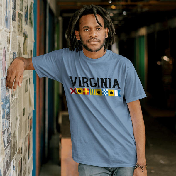 Virginia Nautical Flags T-Shirt, Adult Unisex 100% Cotton, S-2X