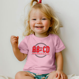 Buy pink AB-CD Alphabet T-shirt, 100% Cotton, Unisex Toddler 2T-5/6, ABC&#39;s Tshirts