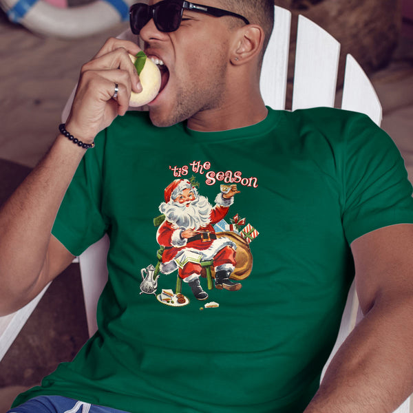 Santa Tis The Season T-Shirt, 100% Cotton, S-XXL, Adult Unisex Tshirt