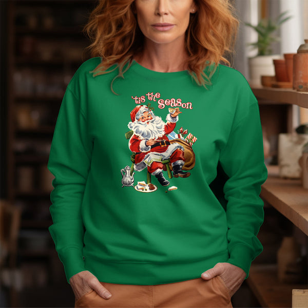 Santa Tis The Season Sweatshirt Adult Unisex S-XXL