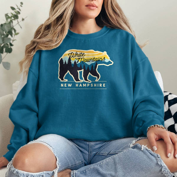 White Mountains New Hampshire Bear Sweatshirt Adult Unisex S-XXL