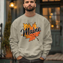 Maine Autumn Leaf Sweatshirt Sweatshirt Adult Unisex S-XXL