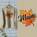 Maine Autumn Leaf Sweatshirt Sweatshirt Adult Unisex S-XXL