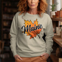 Maine Autumn Leaf Sweatshirt Sweatshirt Adult Unisex S-XXL