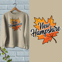 New Hampshire Autumn Leaf Sweatshirt Sweatshirt Adult Unisex S-XXL