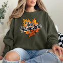 New Hampshire Autumn Leaf Sweatshirt Sweatshirt Adult Unisex S-XXL