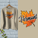 Vermont Autumn Leaf Sweatshirt Sweatshirt Adult Unisex S-XXL