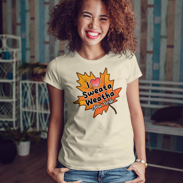 New York I Love Sweata Weatha Autumn Leaf T-Shirt Adult Unisex, 100% Cotton, S-XXL