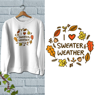 I Love Sweater Weather Fall Wreath Sweatshirt Adult Unisex S-XXL