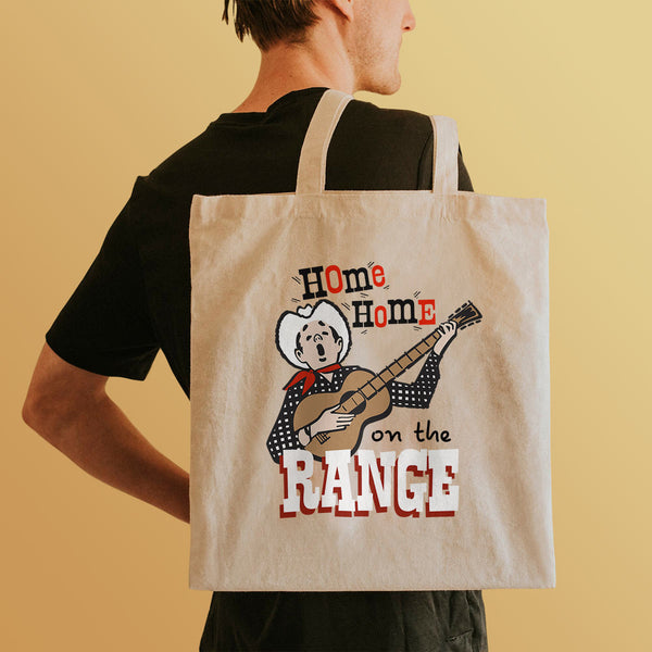 Home On The Range Cowboy Tote Bag Large Canvas Tote Grocery Totes