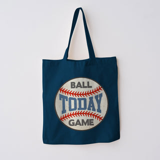 Ball Game Today Large Cotton Canvas Tote Bag Grocery Totes