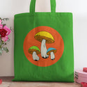 Groovy Mushrooms Cotton Canvas Tote Bag Grocery Totes