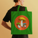 Groovy Mushrooms Cotton Canvas Tote Bag Grocery Totes