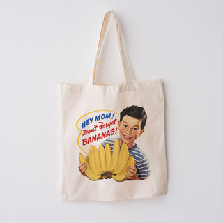 Hey Mom Don't Forget The Bananas Tote Bag Large Canvas Tote Grocery Totes