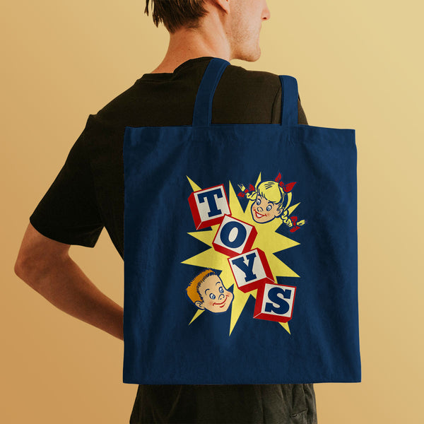 Retro Kids Toys Large Cotton Canvas Tote Bag Grocery Totes