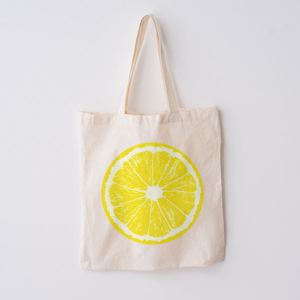 Citrus Fruit Slices Large Canvas Tote Grocery Totes - 4 To Choose From