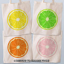 Citrus Fruit Slices Large Canvas Tote Grocery Totes - 4 To Choose From