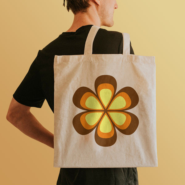 Mod Flowers Large Tote Canvas Grocery Totes - 3 To Choose From