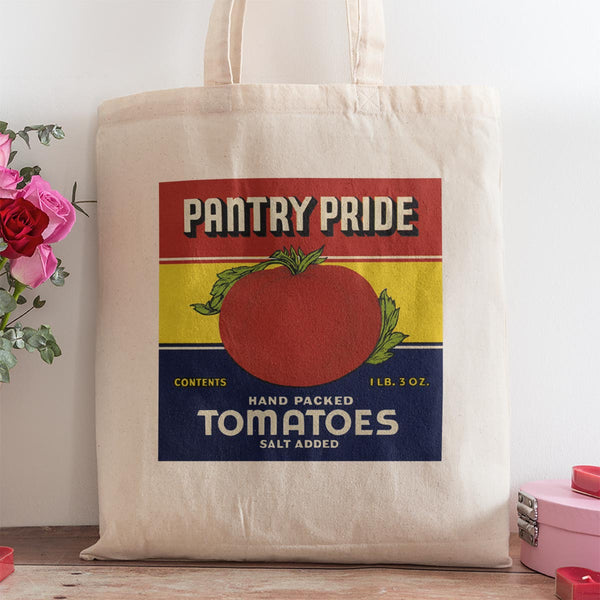 Tomato Label Art Large Canvas Tote Grocery Totes - 4 To Choose From