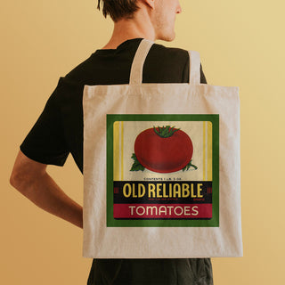 Tomato Label Art Large Canvas Tote Grocery Totes - 4 To Choose From