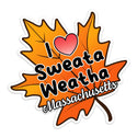 Massachusetts I Love Sweata Weatha Die Cut Sticker