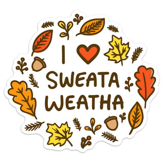 I Love Sweata Weatha New England Mini Vinyl Sticker