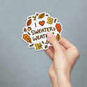 I Love Sweater Weather New England Die Cut Vinyl Sticker