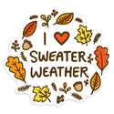 I Love Sweater Weather New England Die Cut Vinyl Sticker