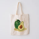 Avocados Large Canvas Tote Bag Grocery Totes