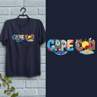 Cape Cod Whimsical Animals T-Shirt, 100% Cotton, S-XXL, Unisex Tshirts Souvenir T-Shirts