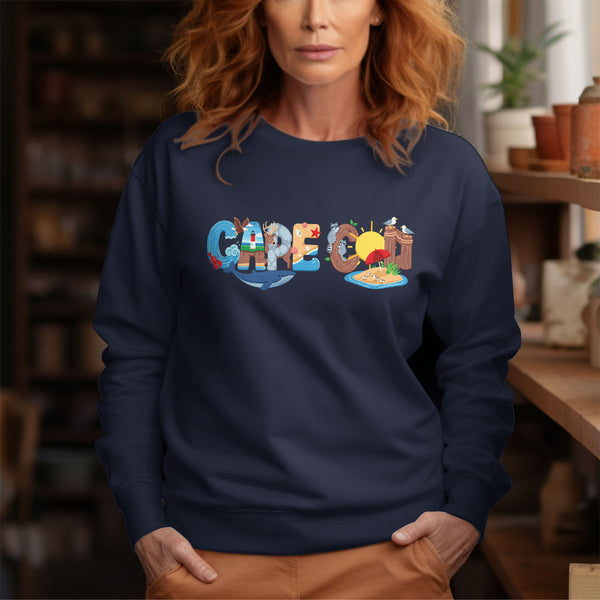 Cape Cod Whimsical Animals Sweatshirt Adult Unisex S-XXL