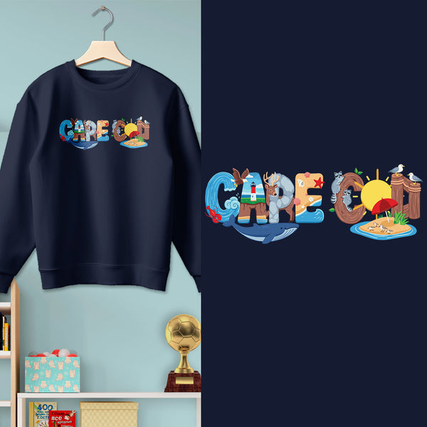 Cape Cod Whimsical Animals Sweatshirt, Youth Unisex XS-XL, Souvenir Sweatshirts