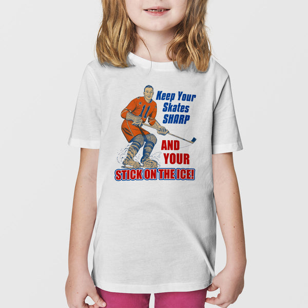 Keep Your Skates Sharp Hockey Youth T-Shirt Unisex XS-XL