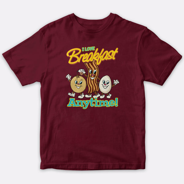 I Love Breakfast Anytime Youth T-Shirt Unisex XS-XL