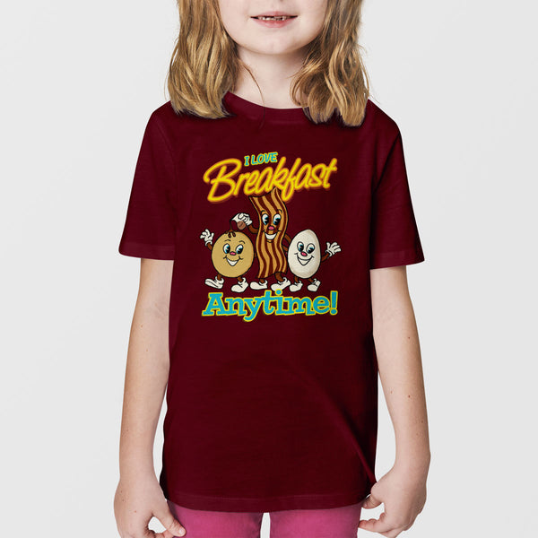 I Love Breakfast Anytime Youth T-Shirt Unisex XS-XL