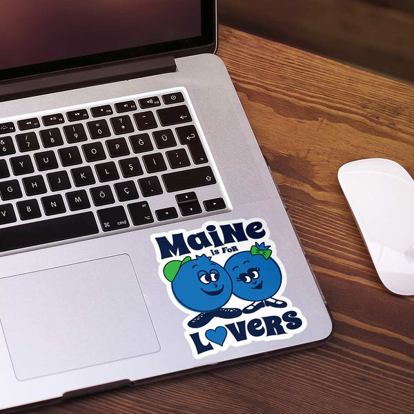 Maine is for Lovers Retro Blueberries Die Cut Vinyl Sticker